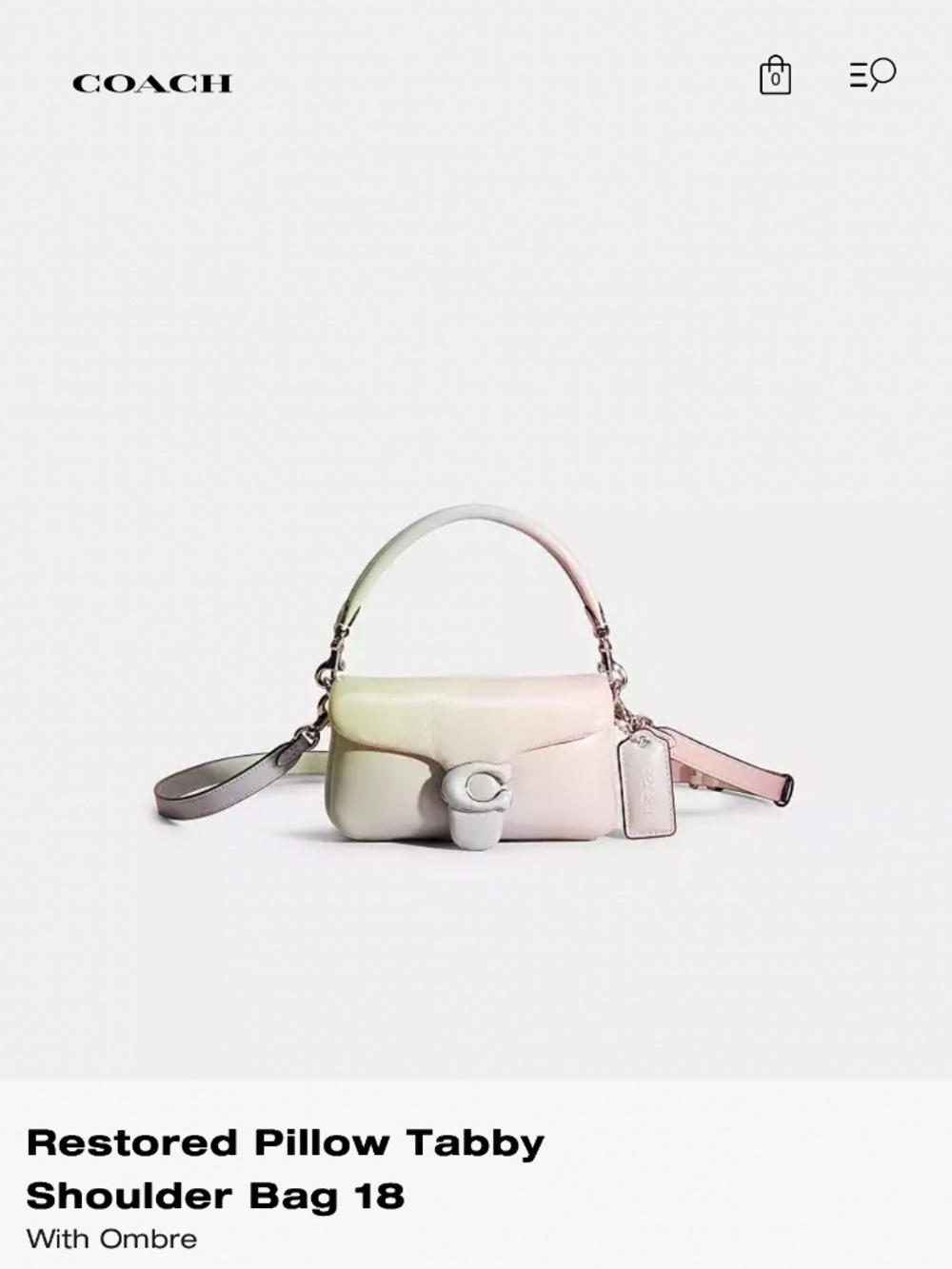 COACH Pillow Tabby Shoulder Bag 18 - Ombre/Silver